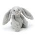 PLUSZOWA MASKOTKA JELLYCAT Szary Królik - Bashful Bunny Silver 31 cm - BAS3BS