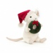 MASKOTKA JELLYCAT Myszka Merry ze świątecznym wiankiem - 18 cm