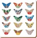 PODKŁADKI KORKOWE NA STÓŁ - V&A Butterfly Charm - Motyle / KWADRATOWE