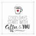 SERWETKI PAPIEROWE - Good Days starts with Coffee & You - białe